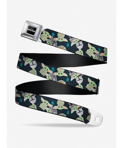 Star Wars The Mandalorian The Child And Frog Icons Navy Seatbelt Belt $10.46 Belts
