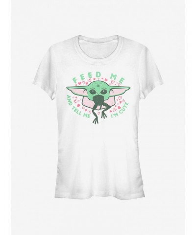 Star Wars The Mandalorian Feed Me And Tell Me I'm Cute The Child Girls T-Shirt $8.22 T-Shirts