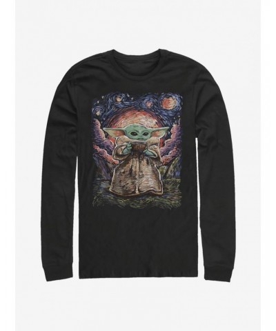 Star Wars The Mandalorian The Child Starry Night Long-Sleeve T-Shirt $8.16 T-Shirts