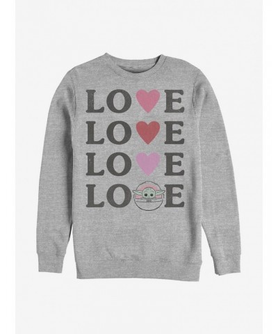 Star Wars The Mandalorian The Child Love Crew Sweatshirt $11.22 Sweatshirts